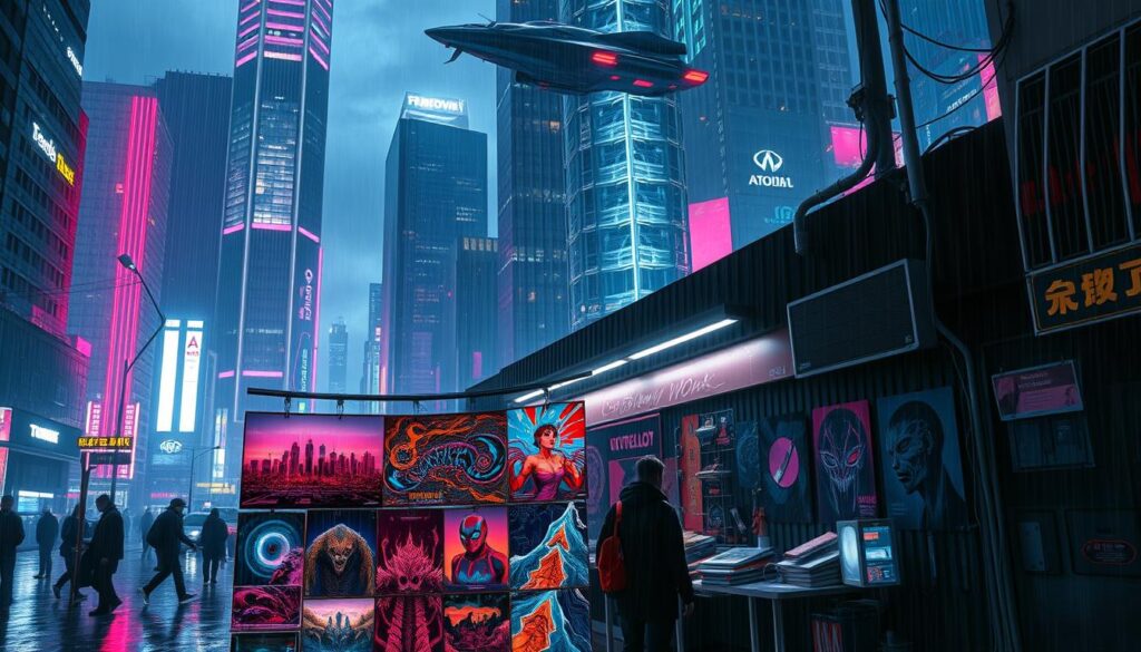 Best Selling AI-Generated Cyberpunk Art & Design on Etsy, Redbubble, Shopify in 2025